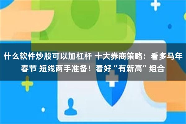 什么软件炒股可以加杠杆 十大券商策略：看多马年春节 短线两手准备！看好“有新高”组合