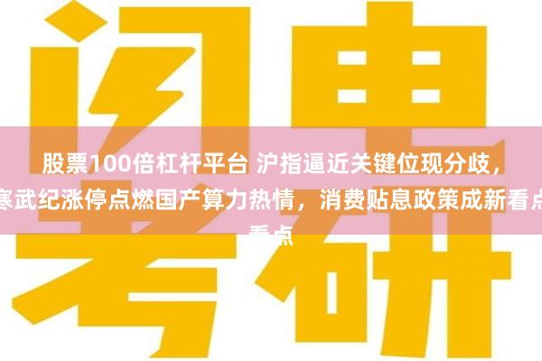 股票100倍杠杆平台 沪指逼近关键位现分歧，寒武纪涨停点燃国产算力热情，消费贴息政策成新看点