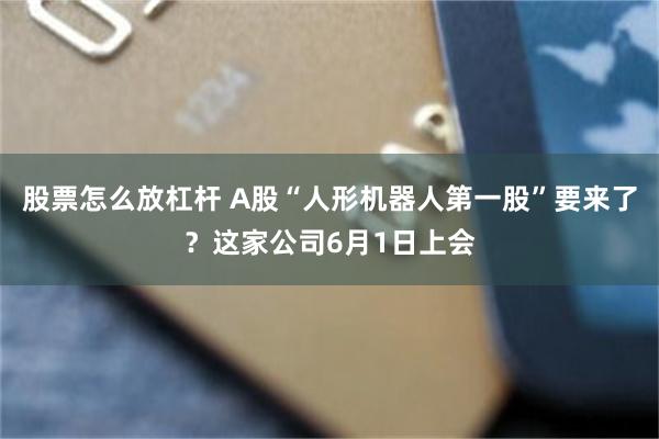股票怎么放杠杆 A股“人形机器人第一股”要来了？这家公司6月1日上会