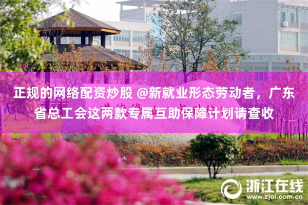 正规的网络配资炒股 @新就业形态劳动者，广东省总工会这两款专属互助保障计划请查收